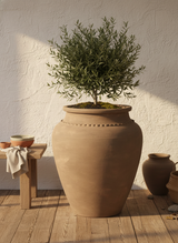 Vaso terracota artesanal Kora E handmade Portugal. Decoração Japandi, minimalista, rústico, mediterrânico, farmhouse e cottage. Decoração de interiores; Design biofílico;