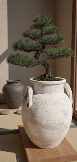 Vaso terracota artesanal Poteh C feito à mão Portugal. Decoração natural e sustentável nos estilos Japandi, minimalista, rústico, farmhouse e moderno e wabi-sabi. Design de interiores; design biofílico;