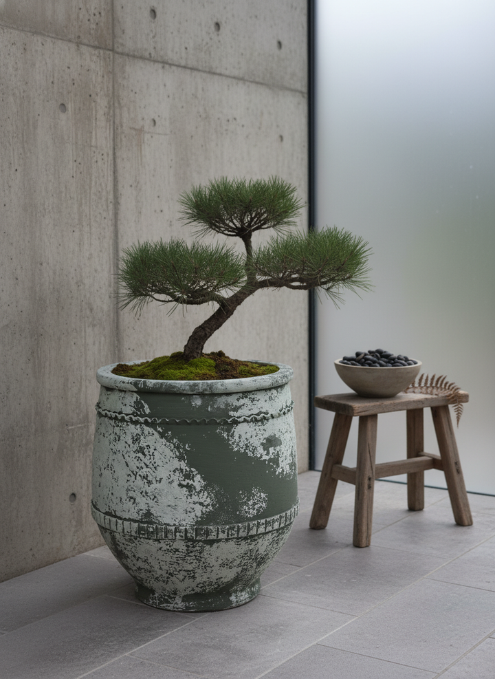 Vaso terracota artesanal Alba C feito à mão Portugal, decoração farmhouse, Japandi, minimalista, mediterrânica, cottagecore e moderno. Decoração e design de interiores; decoração e design biofílico;