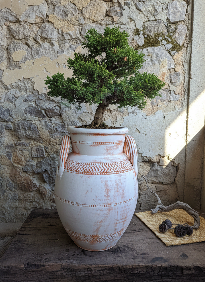 Vaso terracota artesanal Poteh A feito à mão Portugal, decoração Japandi, minimalista, rústico, farmhouse e moderno e wabi-sabi. Decoração e design de interiores; decoração e design biofílico;